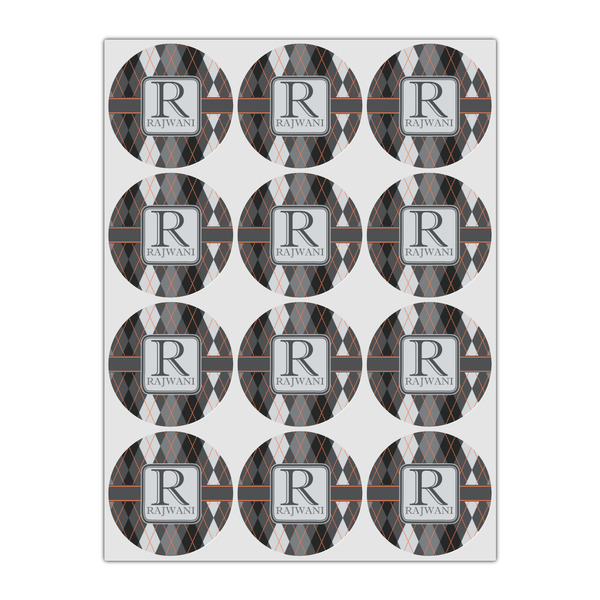 Modern Chic Argyle Icing Circle - Small - Set of 12