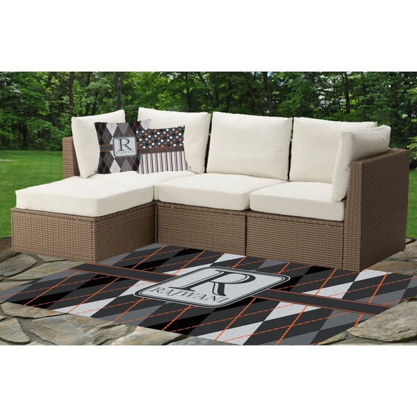 Modern Chic Argyle Outdoor Mat & Cushions