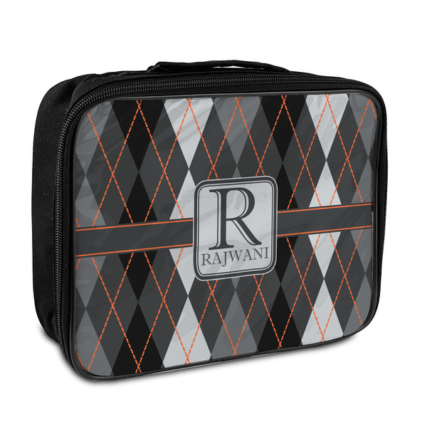 Custom Modern Chic Argyle Insulated Lunch Bag (Personalized)