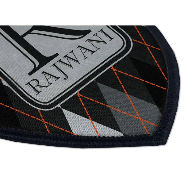 Modern Chic Argyle Iron on Shield 3 Detail