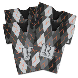 Modern Chic Argyle Jersey Bottle Cooler - Set of 4 (Personalized)