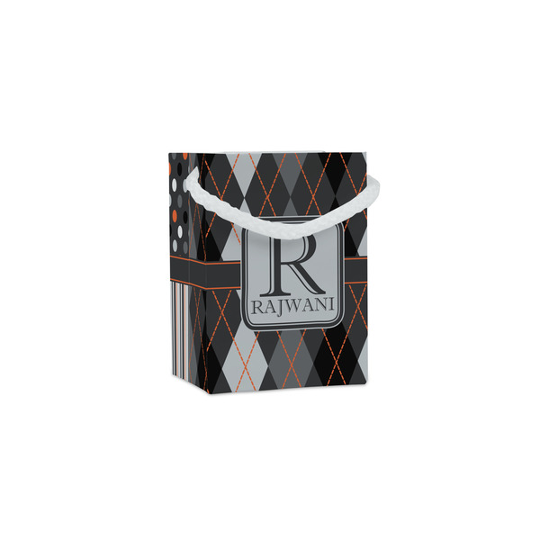 Custom Modern Chic Argyle Jewelry Gift Bags - Gloss (Personalized)