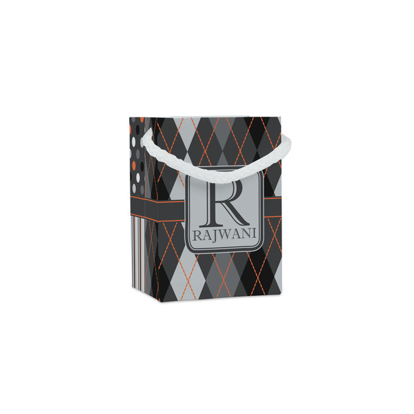 Custom Modern Chic Argyle Jewelry Gift Bags - Matte (Personalized)