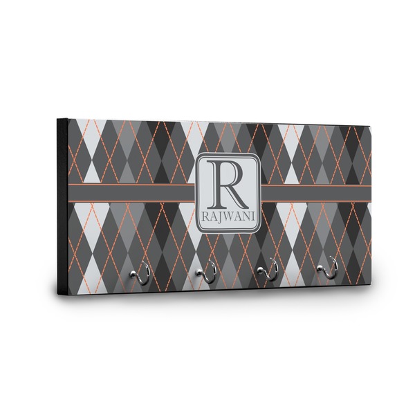 Modern Chic Argyle Key Hanger - Front View with Hooks