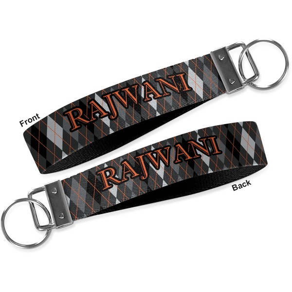 Modern Chic Argyle Key-chain - Metal and Nylon - Front and Back