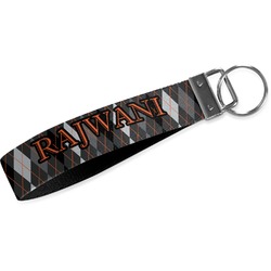 Modern Chic Argyle Webbing Keychain Fob - Small (Personalized)