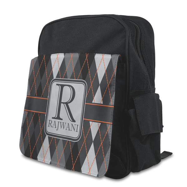 Custom Modern Chic Argyle Preschool Backpack (Personalized)