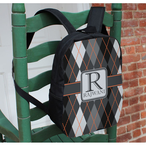 Modern Chic Argyle Kids Backpack - In Context