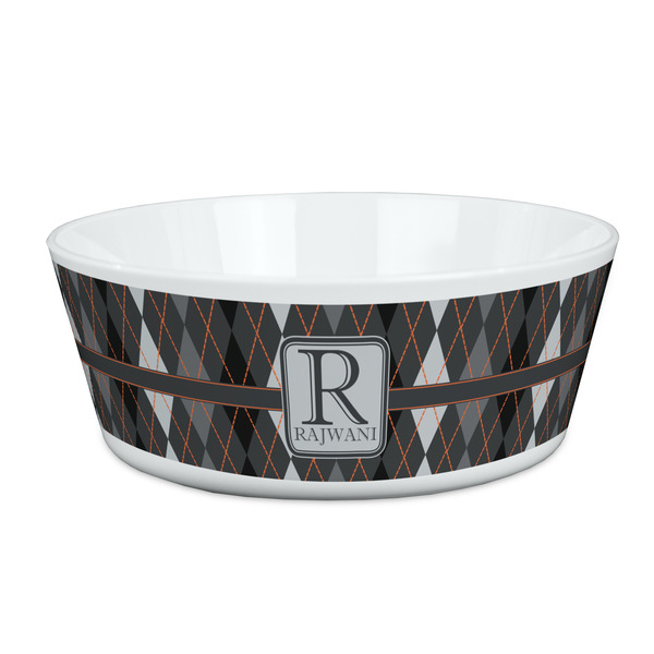 Custom Modern Chic Argyle Kid's Bowl (Personalized)