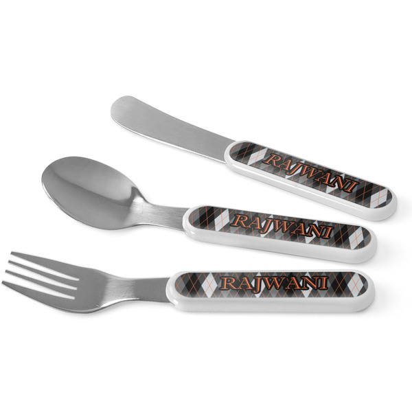 Custom Modern Chic Argyle Kid's Flatware (Personalized)