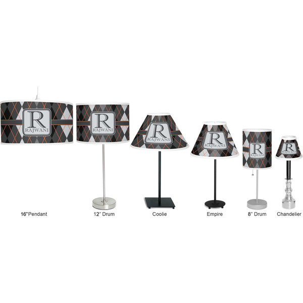 Modern Chic Argyle Lamp Full View Size Comparison