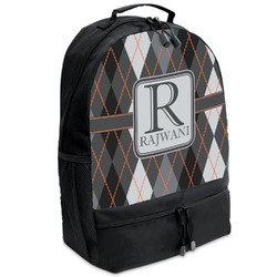 Modern Chic Argyle Backpacks - Black (Personalized)