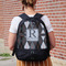 Modern Chic Argyle Large Backpack - Black - On Back