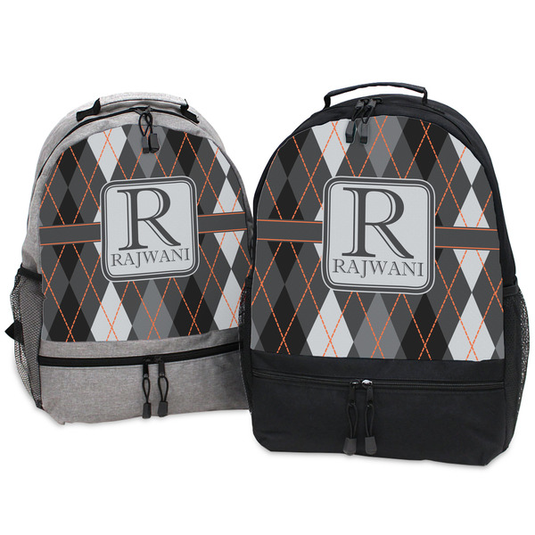 Modern Chic Argyle Large Backpacks - Both