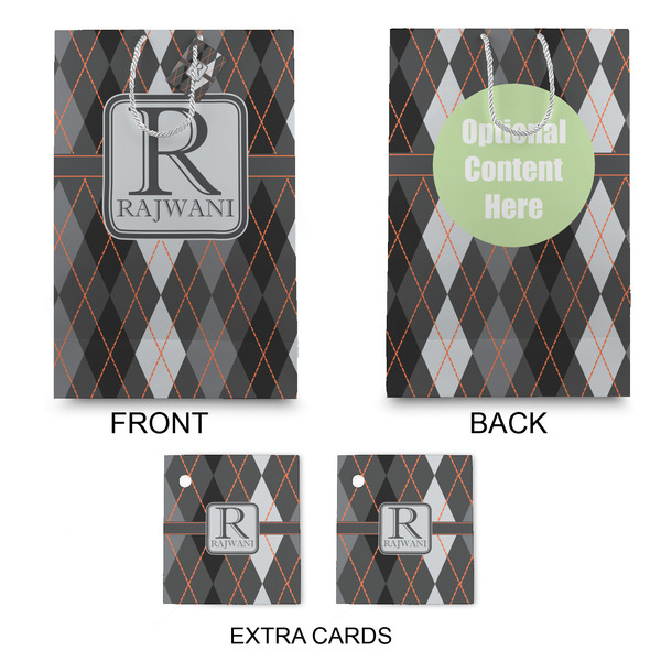 Modern Chic Argyle Large Gift Bag - Approval
