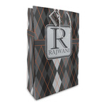 Modern Chic Argyle Large Gift Bag (Personalized)