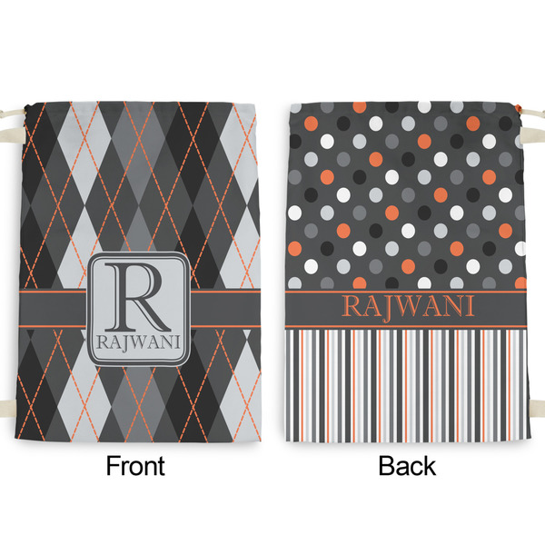Modern Chic Argyle Large Laundry Bag - Front & Back View