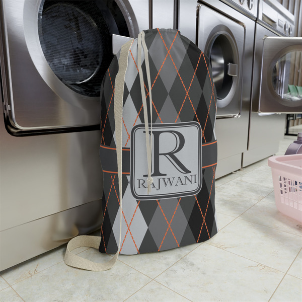 Modern Chic Argyle Large Laundry Bag - In Context