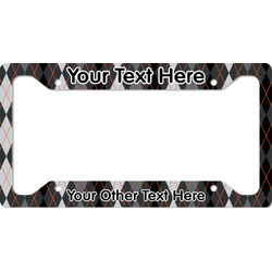 Modern Chic Argyle License Plate Frame - Style A (Personalized)