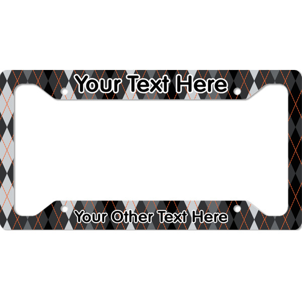Custom Modern Chic Argyle License Plate Frame - Style A (Personalized)