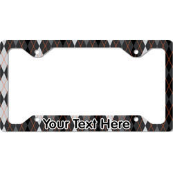 Modern Chic Argyle License Plate Frame - Style C (Personalized)