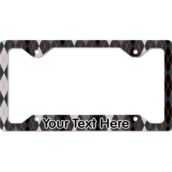 Custom Modern Chic Argyle License Plate Frame - Style C (Personalized)