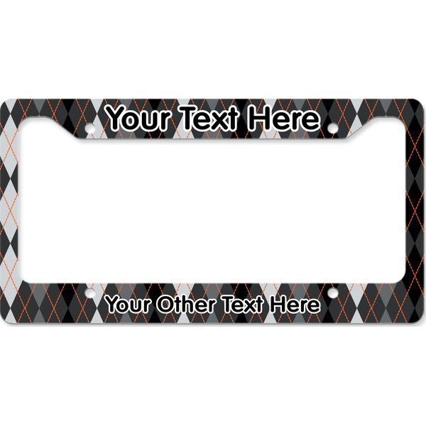 Custom Modern Chic Argyle License Plate Frame - Style B (Personalized)