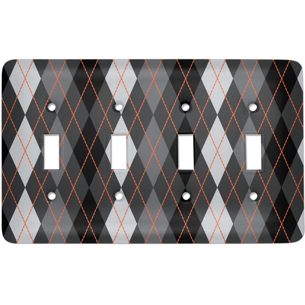 Custom Modern Chic Argyle Light Switch Cover (4 Toggle Plate)