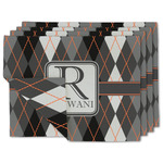 Modern Chic Argyle Linen Placemat w/ Name and Initial