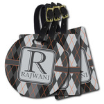 Modern Chic Argyle Plastic Luggage Tag (Personalized)