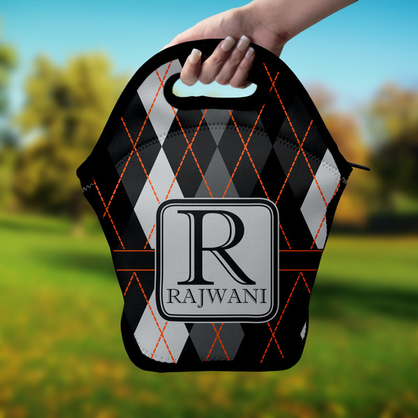 Modern Chic Argyle Lunch Bag - Hand