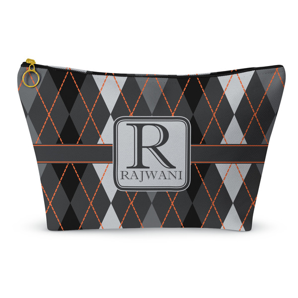 Custom Modern Chic Argyle Makeup Bag - Small - 8.5"x4.5" (Personalized)