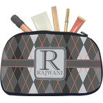 Modern Chic Argyle Makeup / Cosmetic Bag - Medium (Personalized)