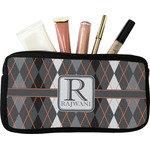 Modern Chic Argyle Makeup / Cosmetic Bag - Small (Personalized)