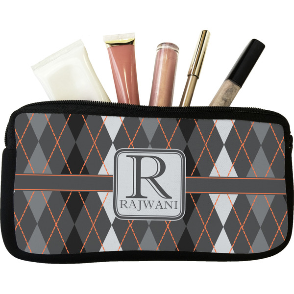 Custom Modern Chic Argyle Makeup / Cosmetic Bag - Small (Personalized)