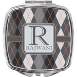 Modern Chic Argyle Compact Makeup Mirror (Personalized)
