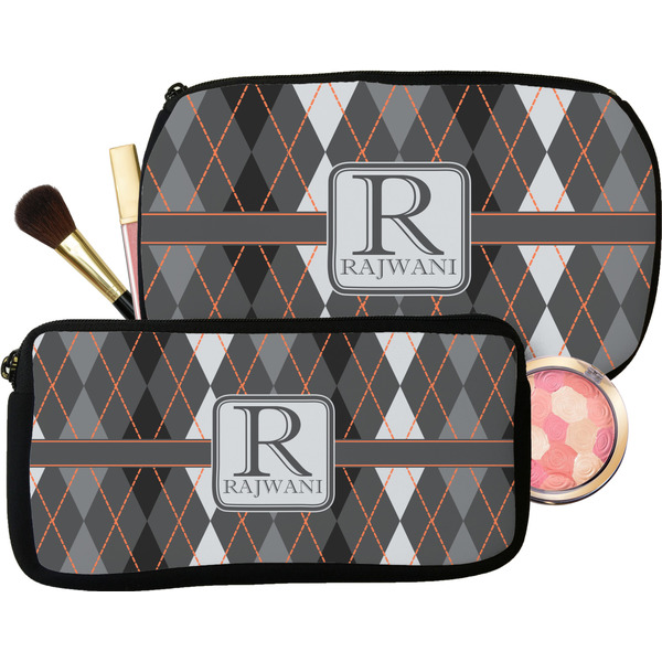 Modern Chic Argyle Makeup / Cosmetic Bags (Select Size)