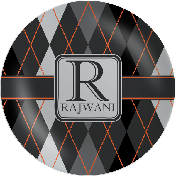 Custom Modern Chic Argyle Melamine Salad Plate - 8" (Personalized)