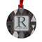 Modern Chic Argyle Metal Ball Ornament - Front
