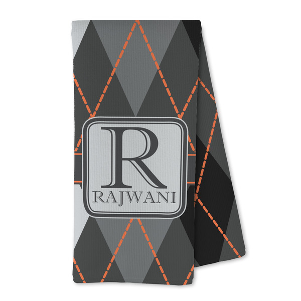 Custom Modern Chic Argyle Kitchen Towel - Microfiber (Personalized)
