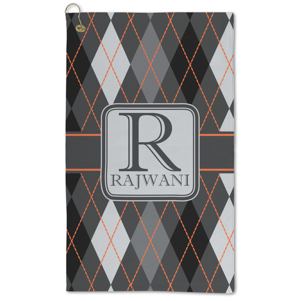Custom Modern Chic Argyle Microfiber Golf Towel (Personalized)