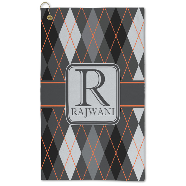 Custom Modern Chic Argyle Microfiber Golf Towel - Large (Personalized)