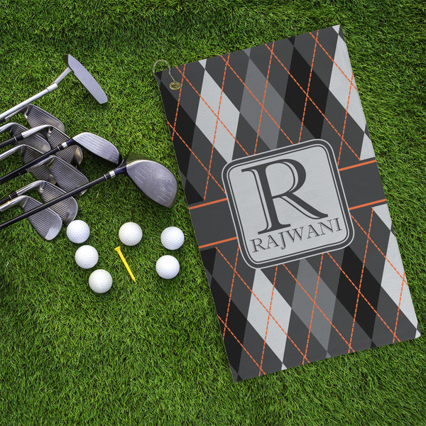 Modern Chic Argyle Microfiber Golf Towels - LIFESTYLE