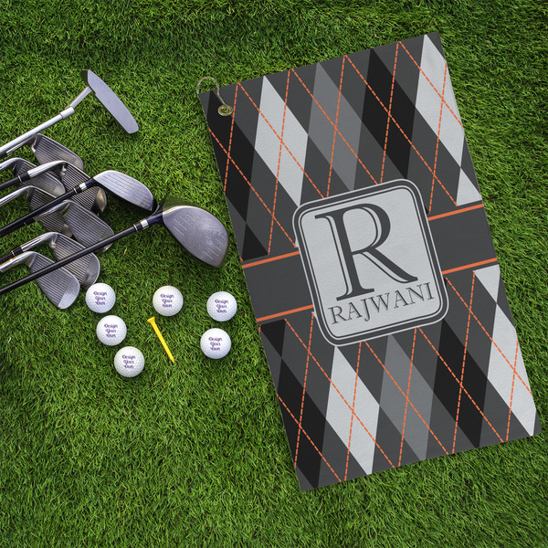 Modern Chic Argyle Microfiber Golf Towels - LIFESTYLE