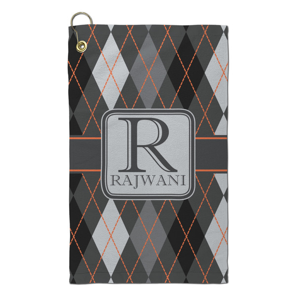 Custom Modern Chic Argyle Microfiber Golf Towel - Small (Personalized)