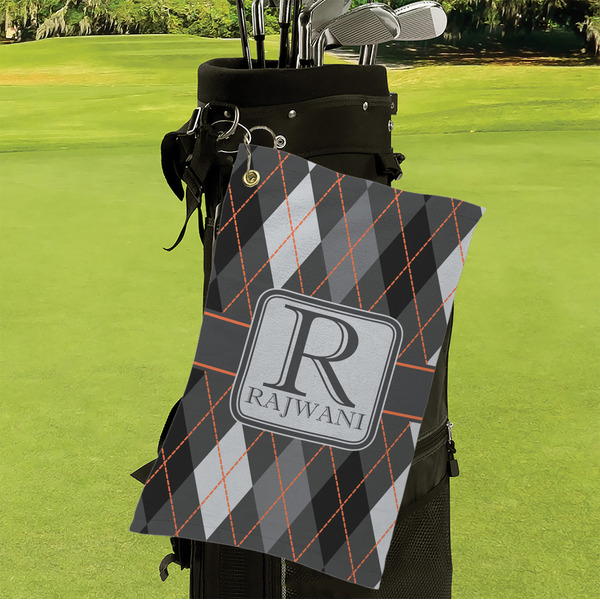 Modern Chic Argyle Microfiber Golf Towels - Small - LIFESTYLE