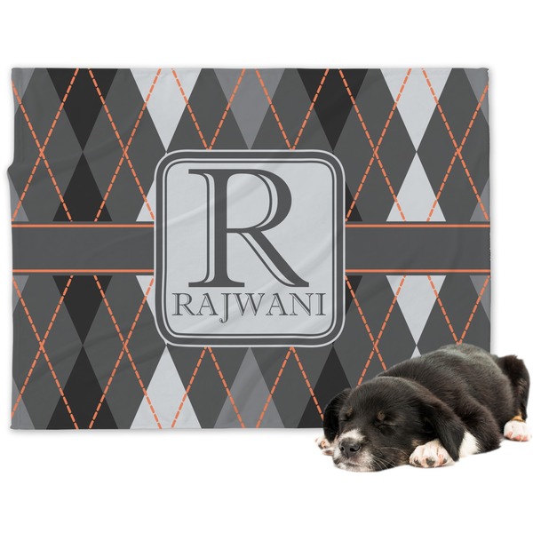 Custom Modern Chic Argyle Dog Blanket - Regular (Personalized)