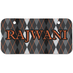 Modern Chic Argyle Mini/Bicycle License Plate (2 Holes) (Personalized)