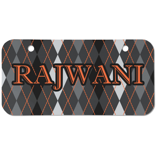 Custom Modern Chic Argyle Mini/Bicycle License Plate (2 Holes) (Personalized)