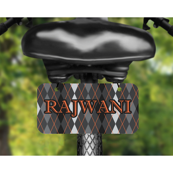 Modern Chic Argyle Mini License Plate on Bicycle - LIFESTYLE Two holes